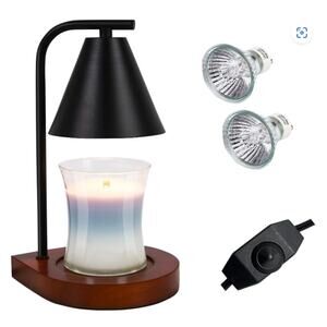 Candle Warmer Lamp Dimmable, Wax Melt with 2 Bulbs- Black